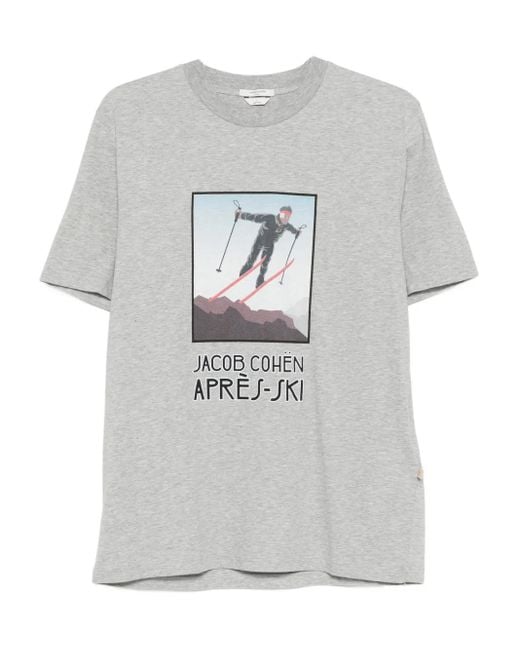 Jacob Cohen Gray Graphic Crew-Neck T-Shirt for men