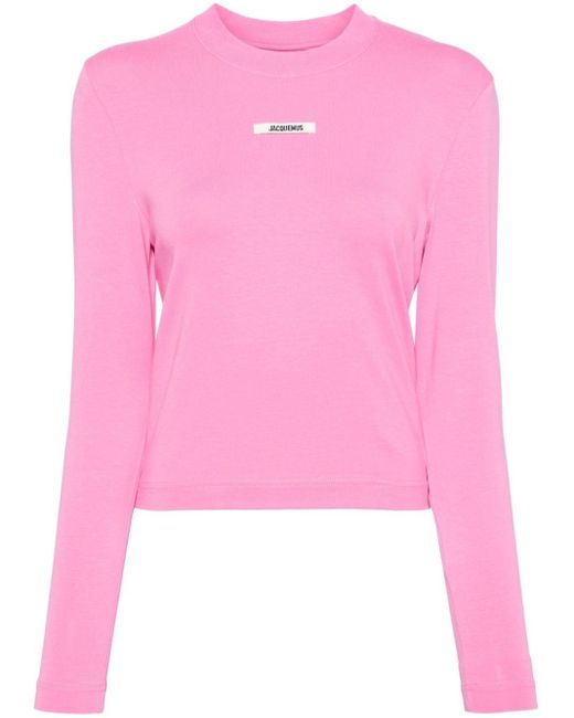 Camiseta de algodón Jacquemus de color Pink
