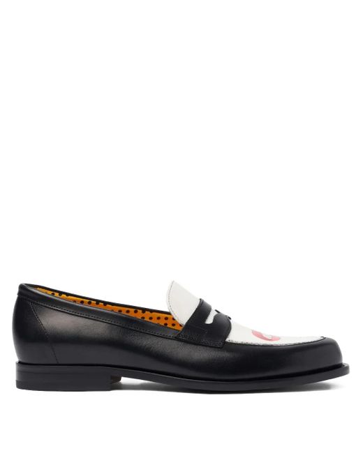 Scarosso Black Mouth-Motif Loafers for men