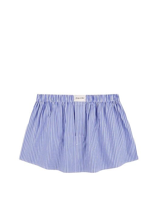 Sporty & Rich Purple Signature Logo Poplin Mini Skirt