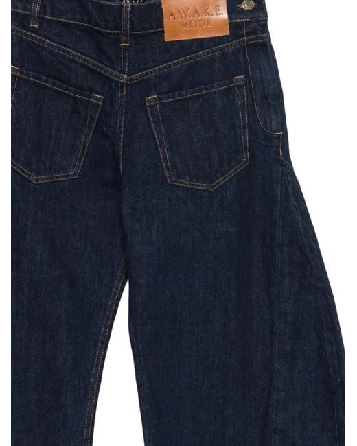 A.W.A.K.E. MODE Blue Mirror Side-Insert Jeans