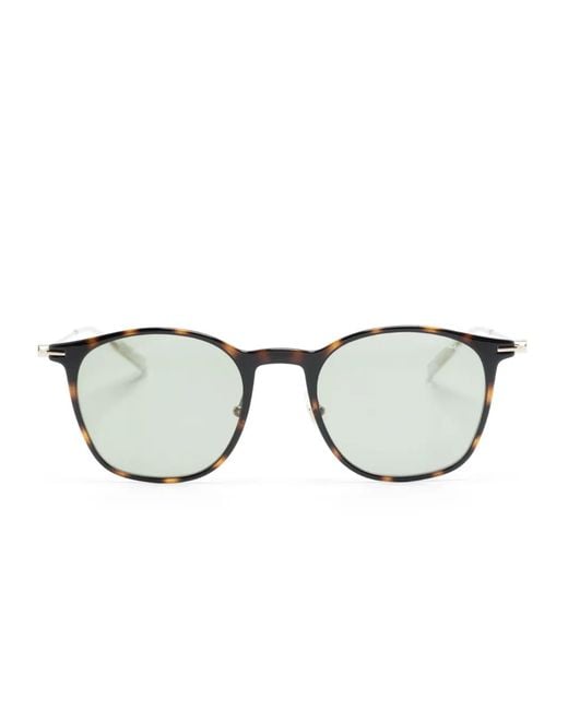 Montblanc Brown Logo-Plaque Square-Frame Sunglasses