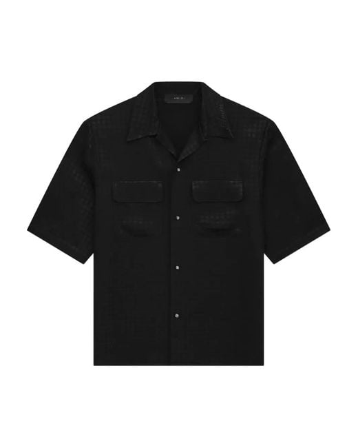Amiri Black Ma-Quad Jacquard Shirt for men