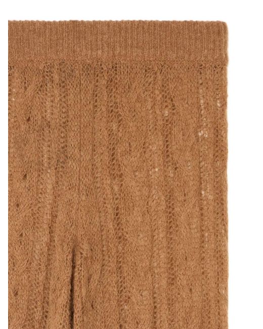 Alanui Brown Desert Drift Cable-Knit Trousers