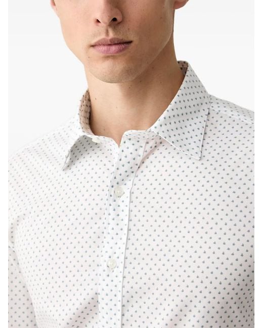 Michael Kors Gray Geometric-Print Long-Sleeve Shirt for men