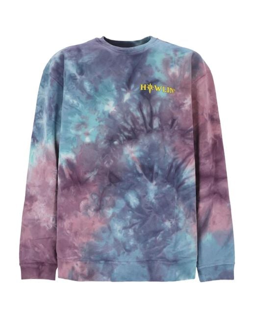 Howlin' By Morrison Blue Tie-Dye Print Sweatshirt for men
