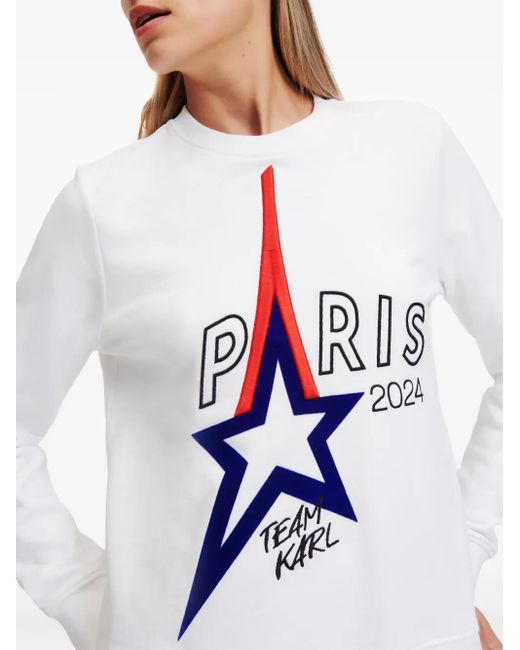 Karl Lagerfeld White Paris Organic-Cotton Sweatshirt