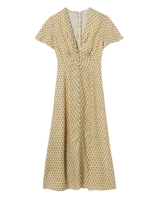 Claudie Pierlot Metallic Printed Midi Dress