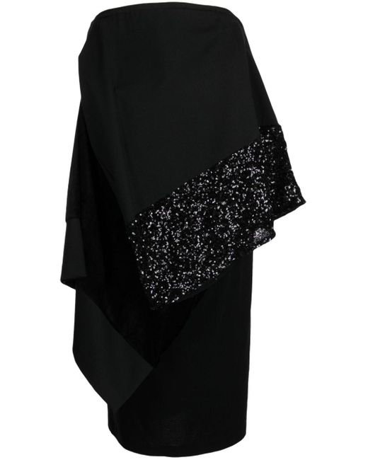 Undercover Black Sequin-embellished Layered Dress