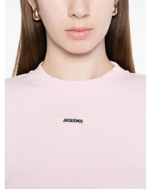 Jacquemus Pink Grosgrain Logo T Shirt