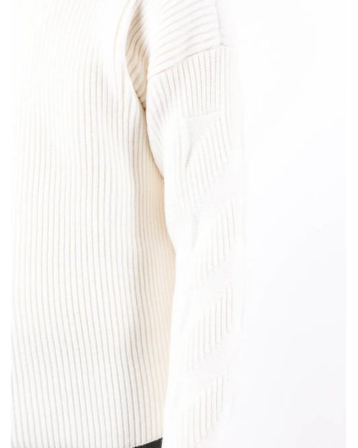 Off-White c/o Virgil Abloh White Ribbed-Knit Crew-Neck Jumper for men