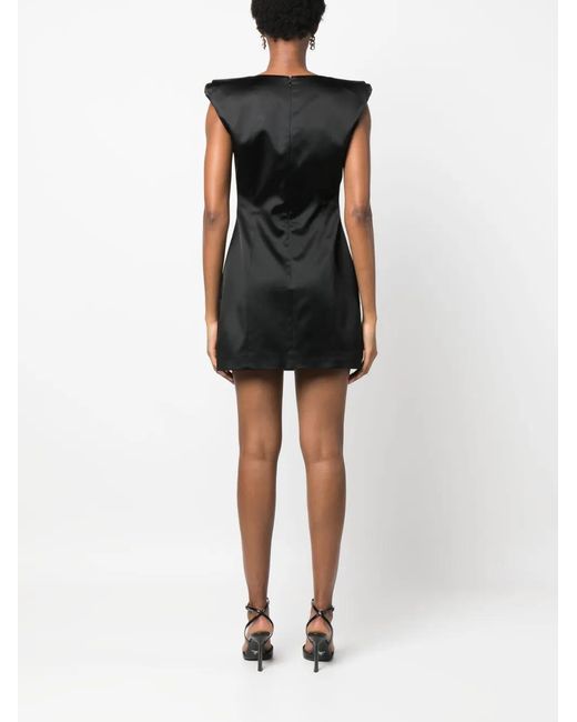 Philipp Plein Black Iconic Plein Satin-Finish Dress