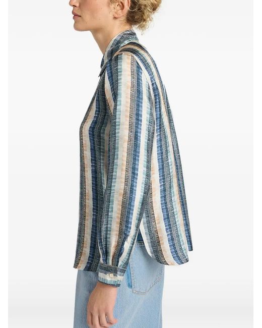 Momoní Blue Collared Printed Shirt