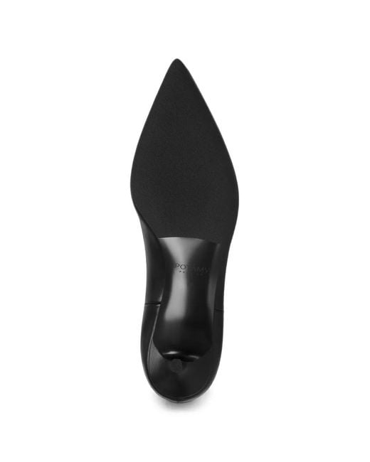POTAMY Black Point-Toe Knee-High Boots