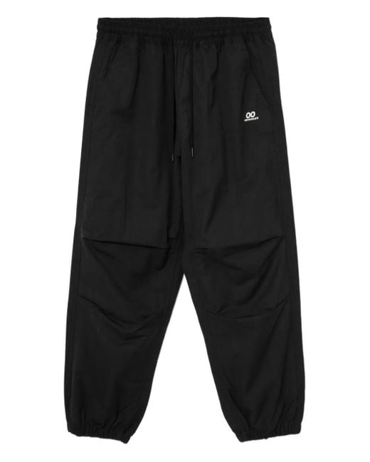 Chocoolate Black Logo-Embroidered Trousers
