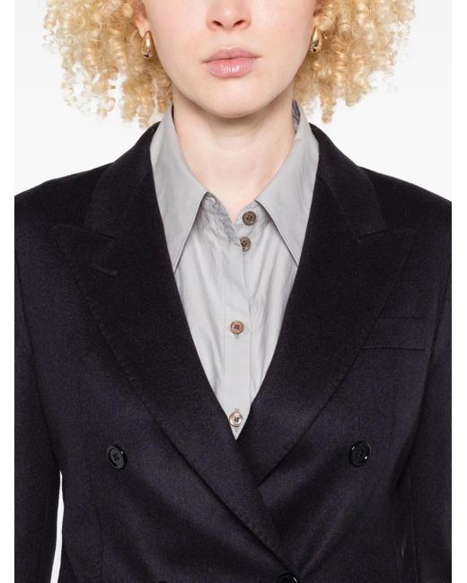 Tagliatore Black Double-Breasted Long-Sleeves Blazer