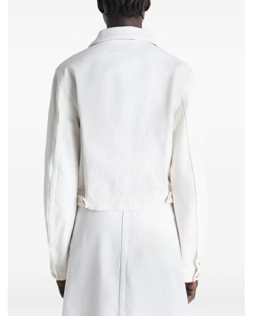 Lemaire White Cotton Cropped Jacket
