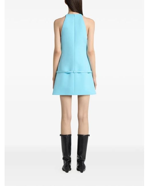 Courreges Blue A-Line Belted Dress