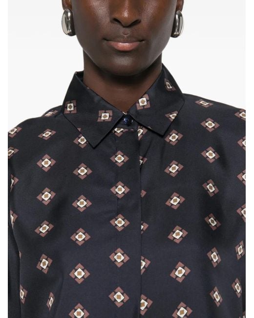 Max Mara Blue Disco Silk Shirt