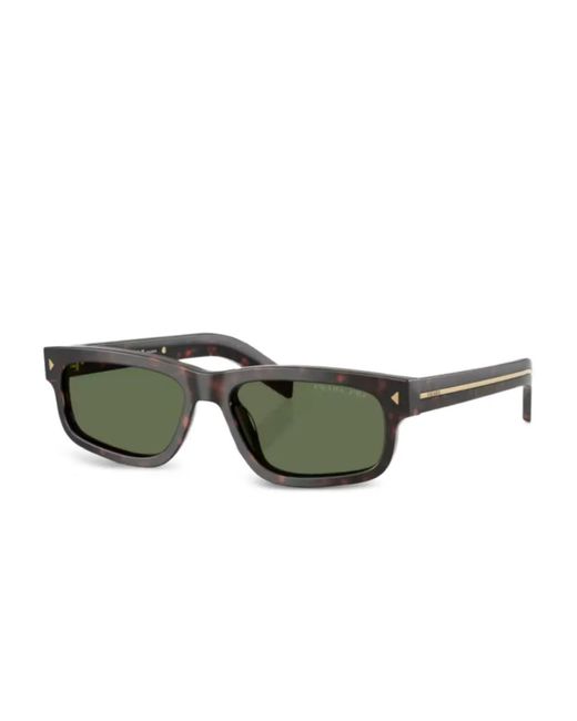 Prada Green Tortoiseshell Rectangle Sunglasses for men