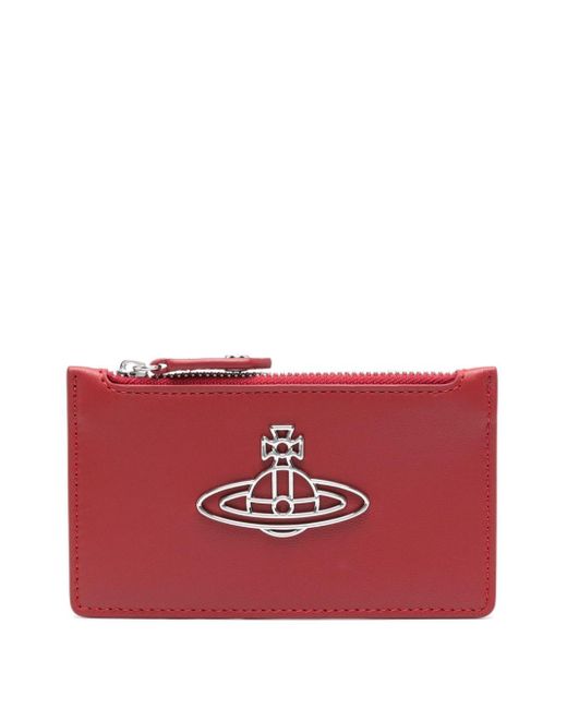 Vivienne Westwood Red Orb-motif Leather Cardholder