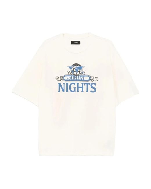 Amiri White Text-Print T-Shirt for men