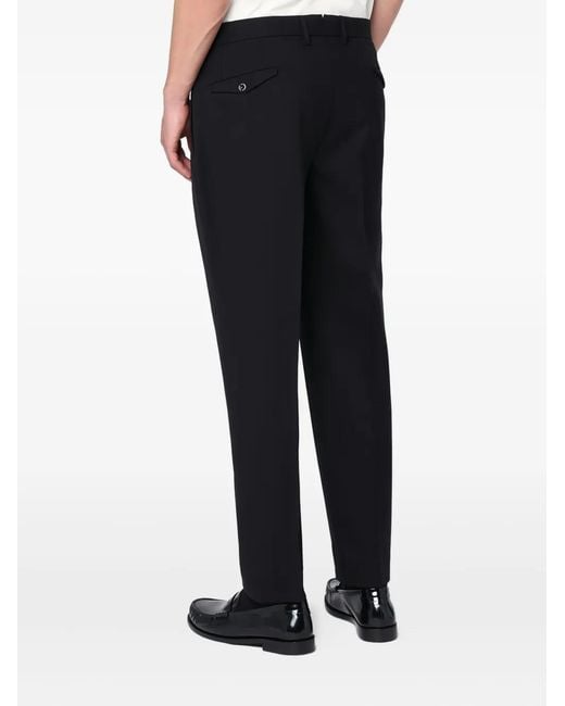 Santaniello Black Regular Pantalone Trousers for men
