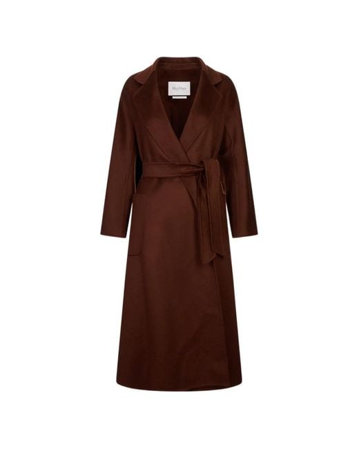 Max Mara Brown Belted Wrap-Style Coat