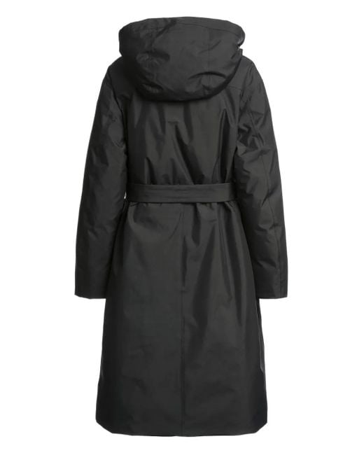Parajumpers Black Hooded Belted Coat