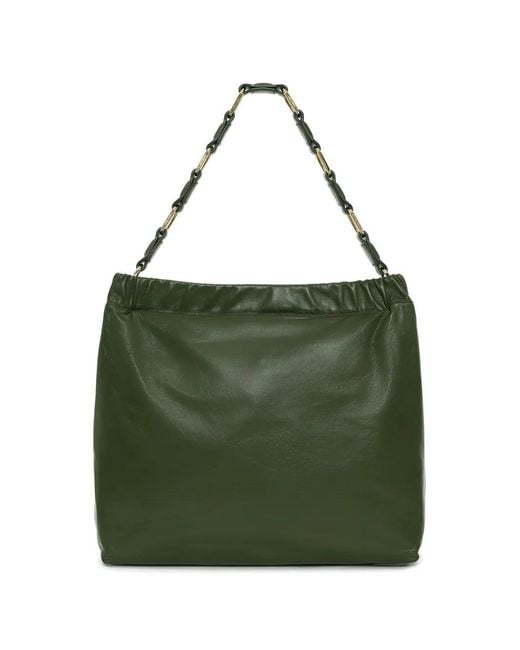 Anine Bing Green Kate Embossed Chain Shoulder Bag