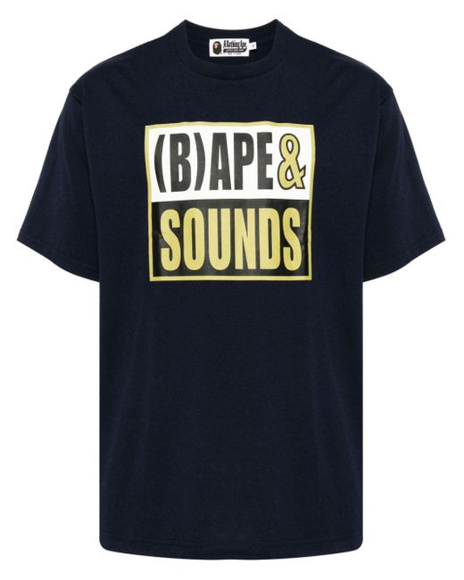 A Bathing Ape BAPE Sounds T-Shirt in Blue für Herren