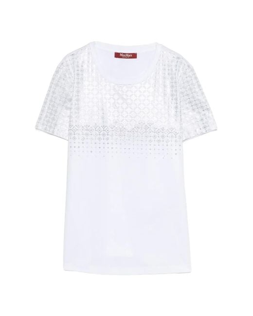 Max Mara White Geometric Pattern T-Shirt