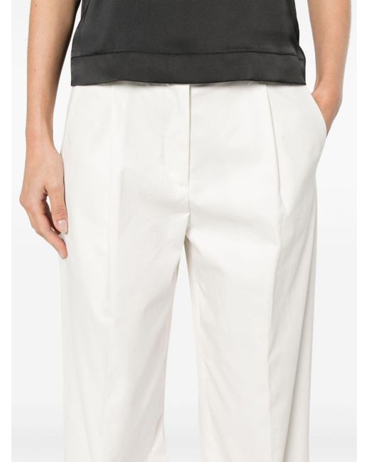 Herno White Delon Pleat-detail Trousers