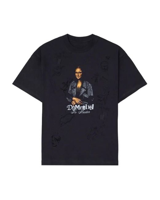 DOMREBEL Blue She Is Her Graphic-Print T-Shirt for men