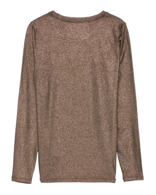 Majestic Filatures Brown Long-Sleeve Round-Neck Top