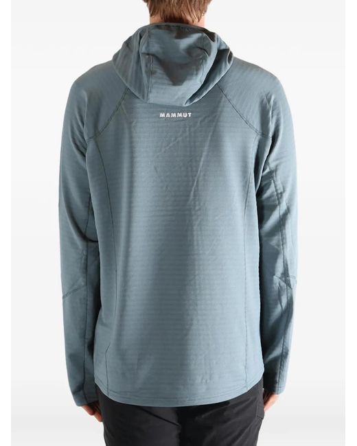 Mammut Blue Waffle-Knit Hooded Jacket for men