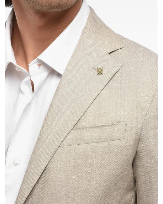Corneliani Natural Single-Breasted Patch-Pocket Blazer for men