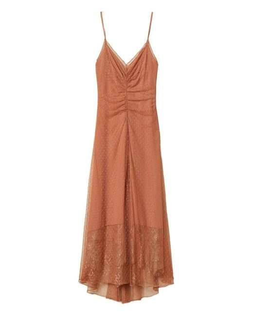 Robe Longue En Point D'Esprit Twinset en coloris Brown