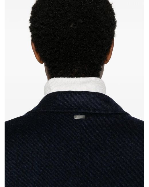 Herno Blue Chest Flap-Pocket Button-Up Jacket for men