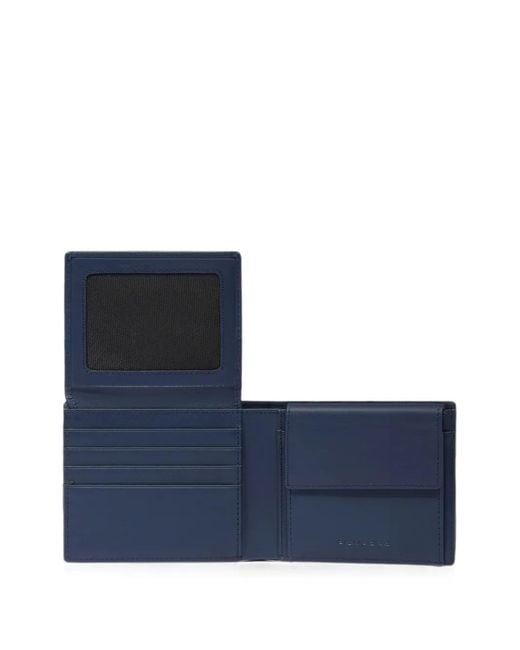 Piquadro Blue Logo-Plaque Bi-Fold Wallet for men