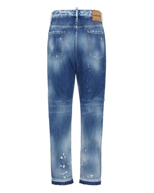 DSquared² Blue Ripped Washed Jeans for men