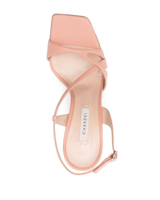 Casadei Pink Geraldine 100mm Leather Sandals