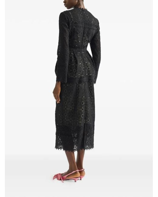 Erdem Black Lace Beaded Dress