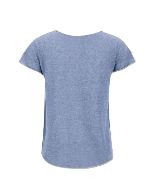 Kangra Blue Openwork Drawstring Sweater
