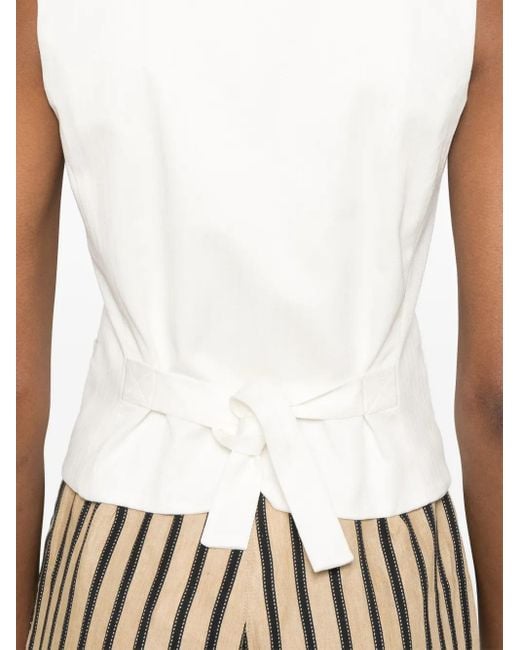 Max Mara White V-Necked Vest