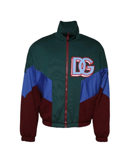 Dolce & Gabbana Green Logo-Patch Jacket for men