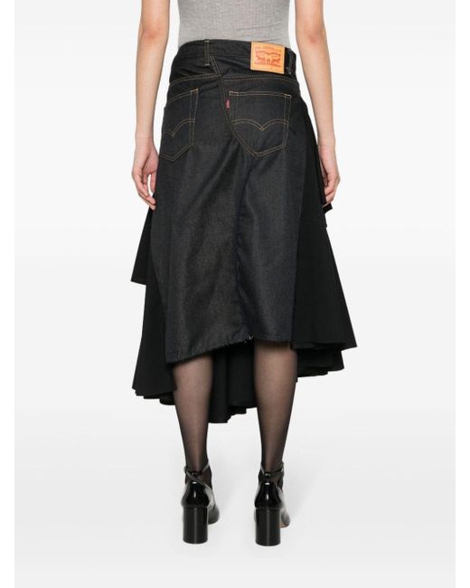 Junya Watanabe Black Ruffled Midi Skirt
