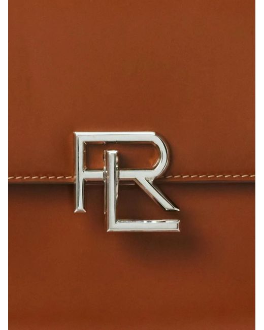 Ralph Lauren Brown Logo-Plaque Leather Crossbody Bag