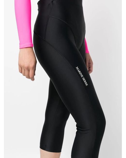 MARINE SERRE Black Icon Cropped leggings