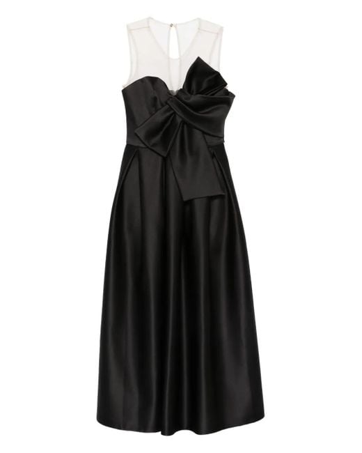 Nissa Midi-Jurk Met Strik-Detail in het Black